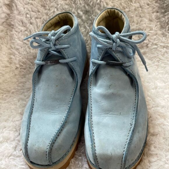 B-Boots Buffalino Mens Blue Leather suede Moc Toe Chukka Boots SZ10 main image 8